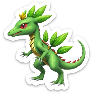 Shiny Aural Kecleon-Sceptile-Genesect-Fakémon-fusion (full body) sticker