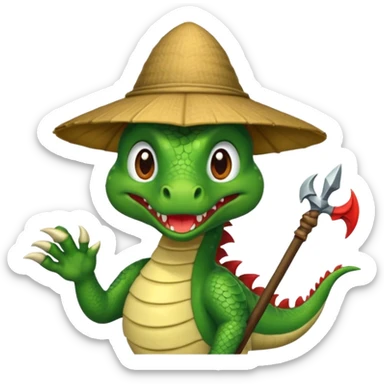 ein Drache mit einem Zauberstab in der Hand  und einem Hud  auf dem kopf und ein Bard sticker