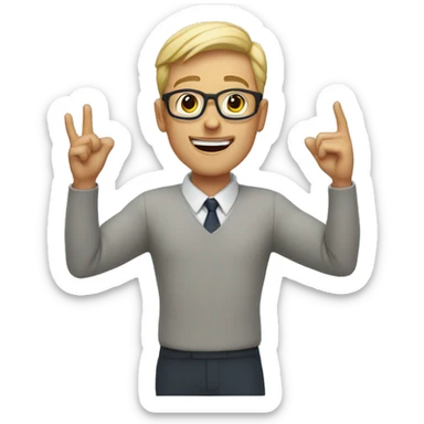 the teacher makes a "super" gesture
 sticker