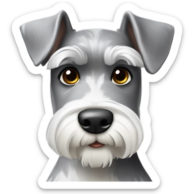 Grey and white mini schnauzer  sticker