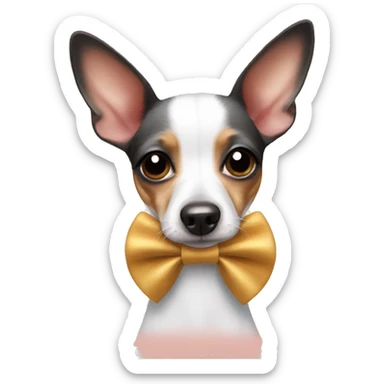 Rat terrier with bows sticker