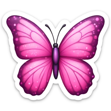 pink sparkle butterfly sticker