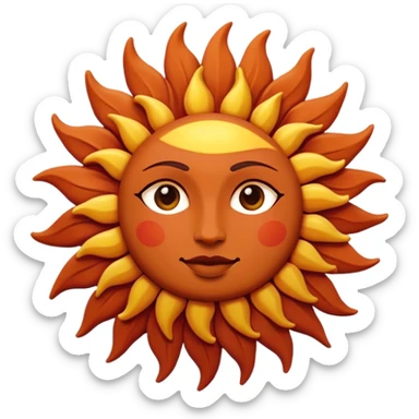 Terracotta sun Burgundy sticker