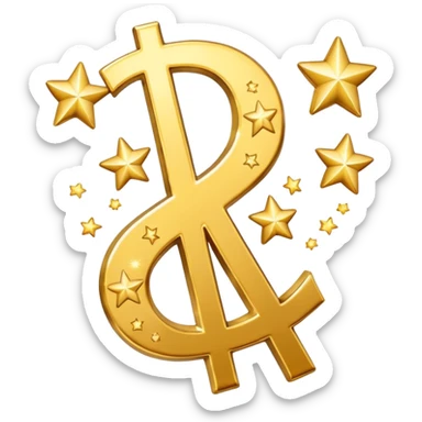 united states dollar sign with stars and hearts and sparkles sticker