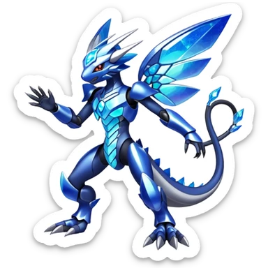 Shiny Futuristic Celestial Fakemon-Pokemon-Digimon-Spectrobes-fusion, full body sticker
