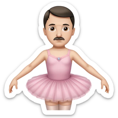 Adolf hitler in a ballerina outfit sticker