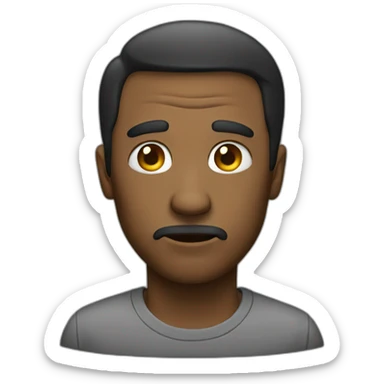 man with doubt sticker