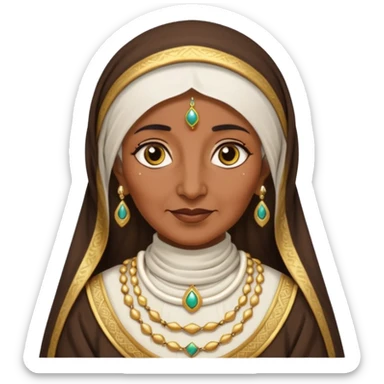 an old emirati women wearing traditional cloths sticker