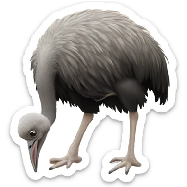 Ostrich buries its head in the sand sticker