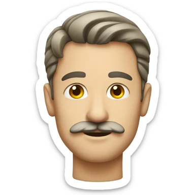 German with little mustache sticker