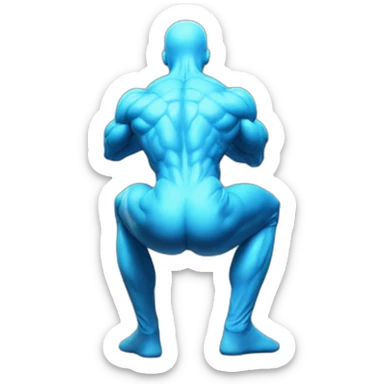 dr manhattan low squat dance back view sticker