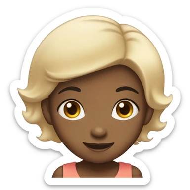 Black girl with short hair making a flirty face sticker
