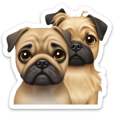 Mix pug and a yorkshire Terrier sticker