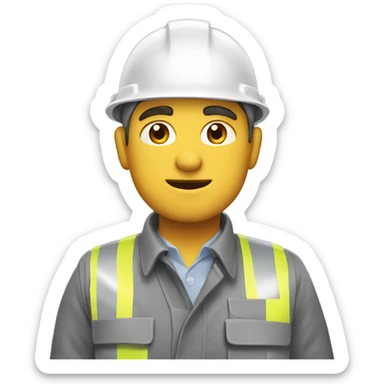 Civil engineer with white helmet and grey shirt sticker