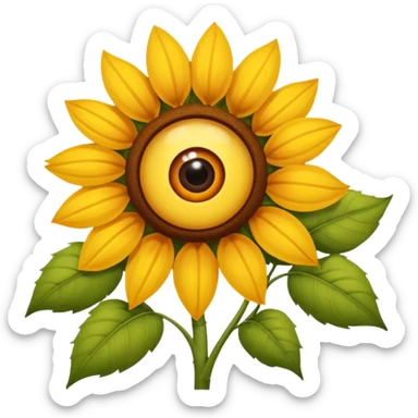 Un girasol y un ojo sticker