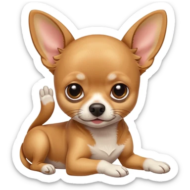A chihuahua wiping the sweat off his forehead with the back of his hand paw sticker