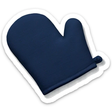 Realistic navy blue oven mitt sticker