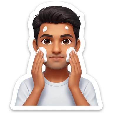 Indian young man at 26 years old cleaned face sticker
