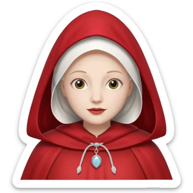 Handmaid's Tale figure with white bonnet and red cape sticker