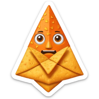 Dorito wearing a shirt sticker