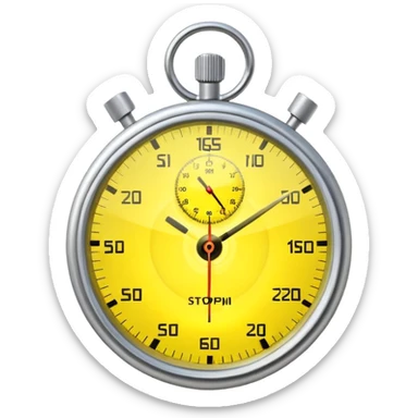 A yellow hologram of a stopwatch sticker