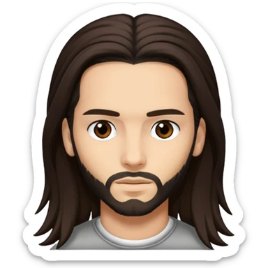 Tom Kaulitz with Dark Brown long hair sticker