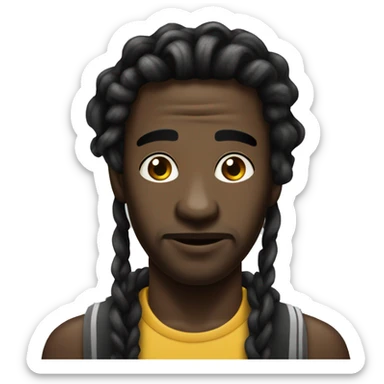 Homme noir du ghetto avec des locks longue sticker