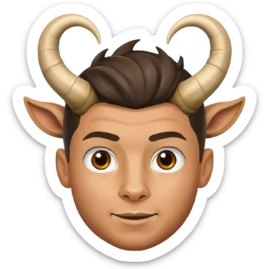 ronaldo whit the goat hornes emojie sticker