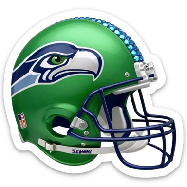 NFL Seahawks logo helmut with diamond bling  sticker