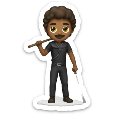 Man with whip sticker