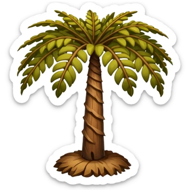 lepidodendron palmera tronco de escamas hojas con semillas cafe sticker