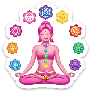 the seven chakras pink sticker