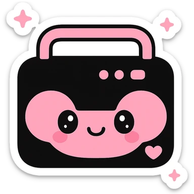 BLACKPINK-inspired object, black and pink colors, cute and charming design, Kawaii style sticker