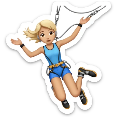 bungee jumping face with earrings sticker