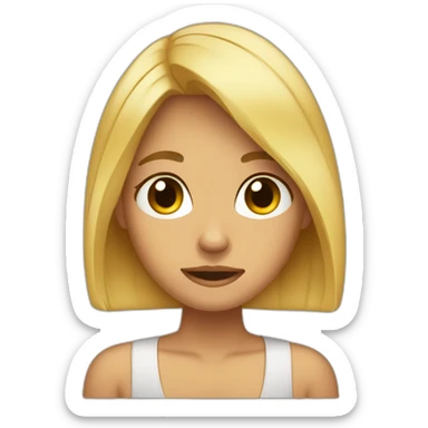 tanned blonde girl with bobbed hair crying sticker