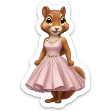 squirrel in a fashionable dress sticker
