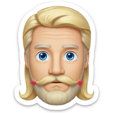 MID AGE MAN WITH LONG BLOND HAIR, MOUSTACH AND BEARD sticker
