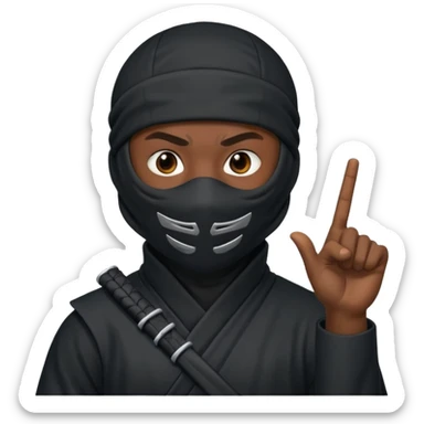 Crea un memoji con este emoji 🥷🏽 y este👈🏽 sticker