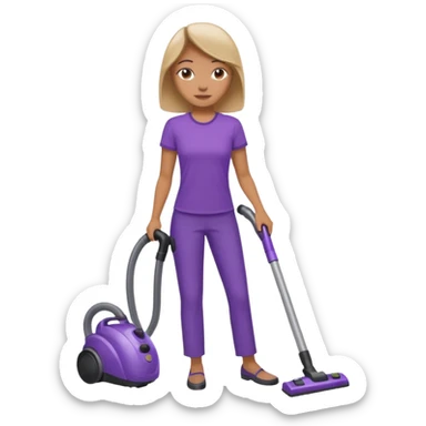 Disney vacuuming with purple shirt sticker