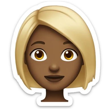 light skin black girl with blonde bob sticker