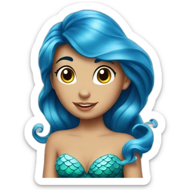 The little mermaid with blue hait sticker