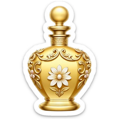 golden elegant parfume sticker