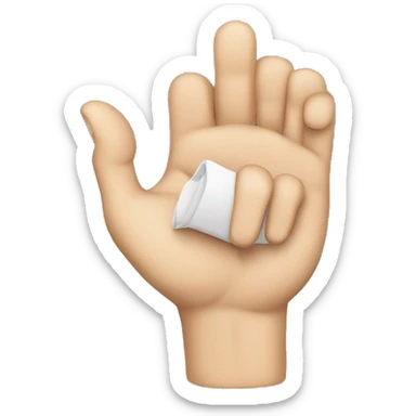 A hand holding a w sticker