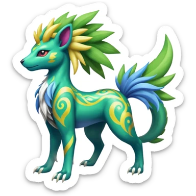 Tribal Colorful Fruity Gay Manectric-Skiddo-Suicune-Virizion-Zygarde-fusion-hybrid-creature  sticker