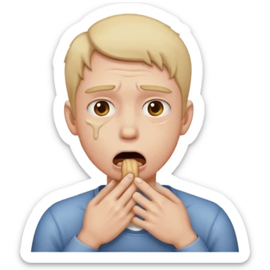 A person choking themselves sticker