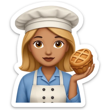 baker woman medium skin tone sticker