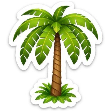Palm Tree: flat body toony leafs sticker