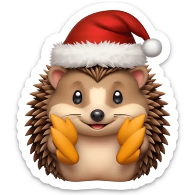 Hedgehog with christmas hat sticker