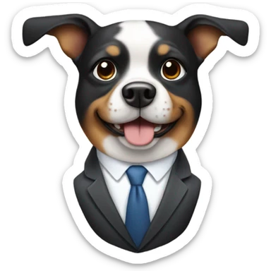 Dog wearing a suit sticker