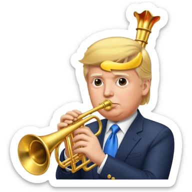 Trump with trumpet  sticker